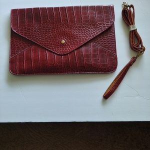 BURGUNDY PORTFOLIO CLUTCH